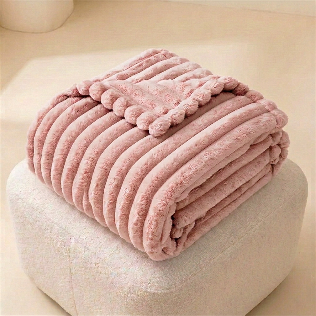 Plaid doux côtelé – 150 × 200 cm